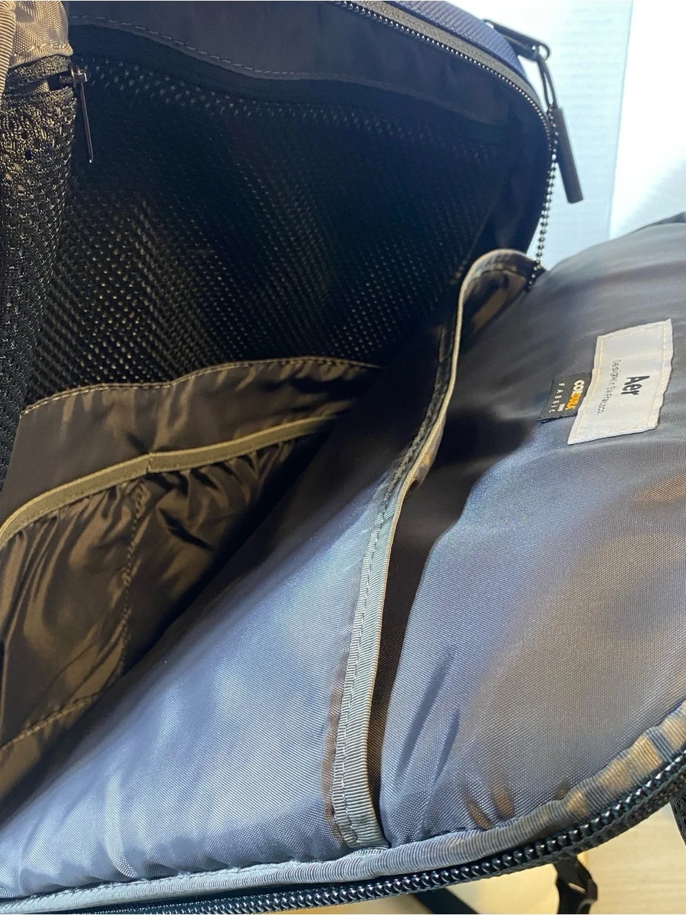 Aer Duffel Gym Work Backpack Laptop Bag Navy Blue Cordura Nylon Excellent